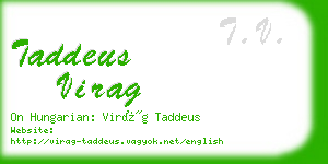 taddeus virag business card